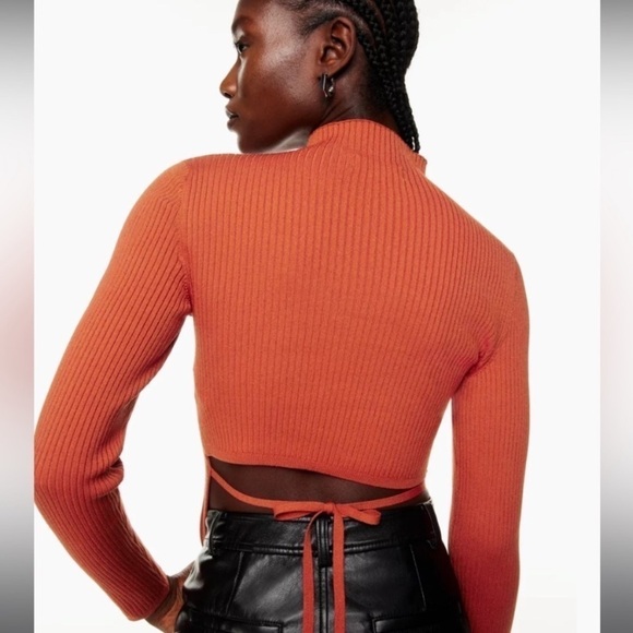 NWT Babaton Ambrosia Sculpt Knit Tie-Back Longsleeve Sweater Size Small - Picture 12 of 12